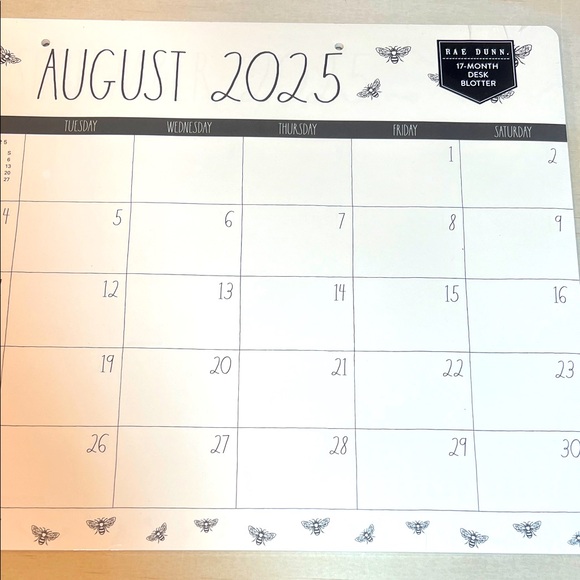 Rae Dunn Black and White Desk Calendar - Picture 1 of 7